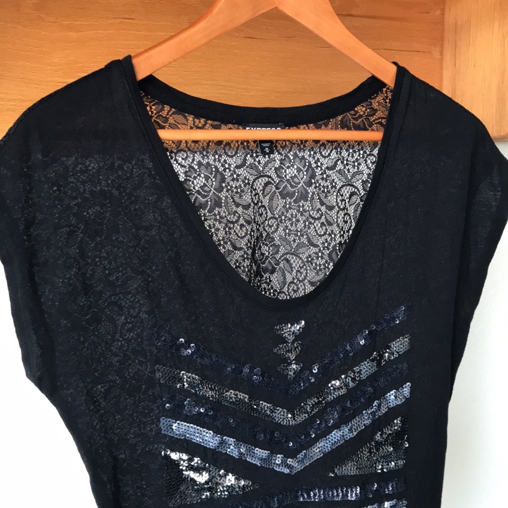 Express Aztec Sequined Top - Picture 2 of 9